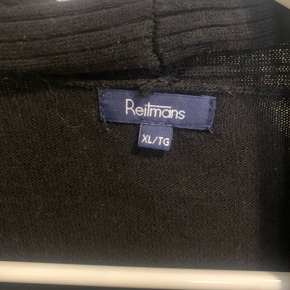 Reitmans Black Ribbed Knit Open Front Cardigan - XL/TG - Picture 4 of 10